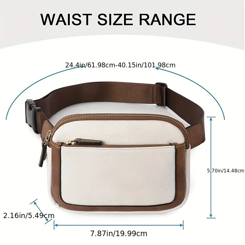 Waist Belt Bags For Women Crossbody Waist Bag Adjustable Strap Vegan PU Leather Women Messenger Handbag