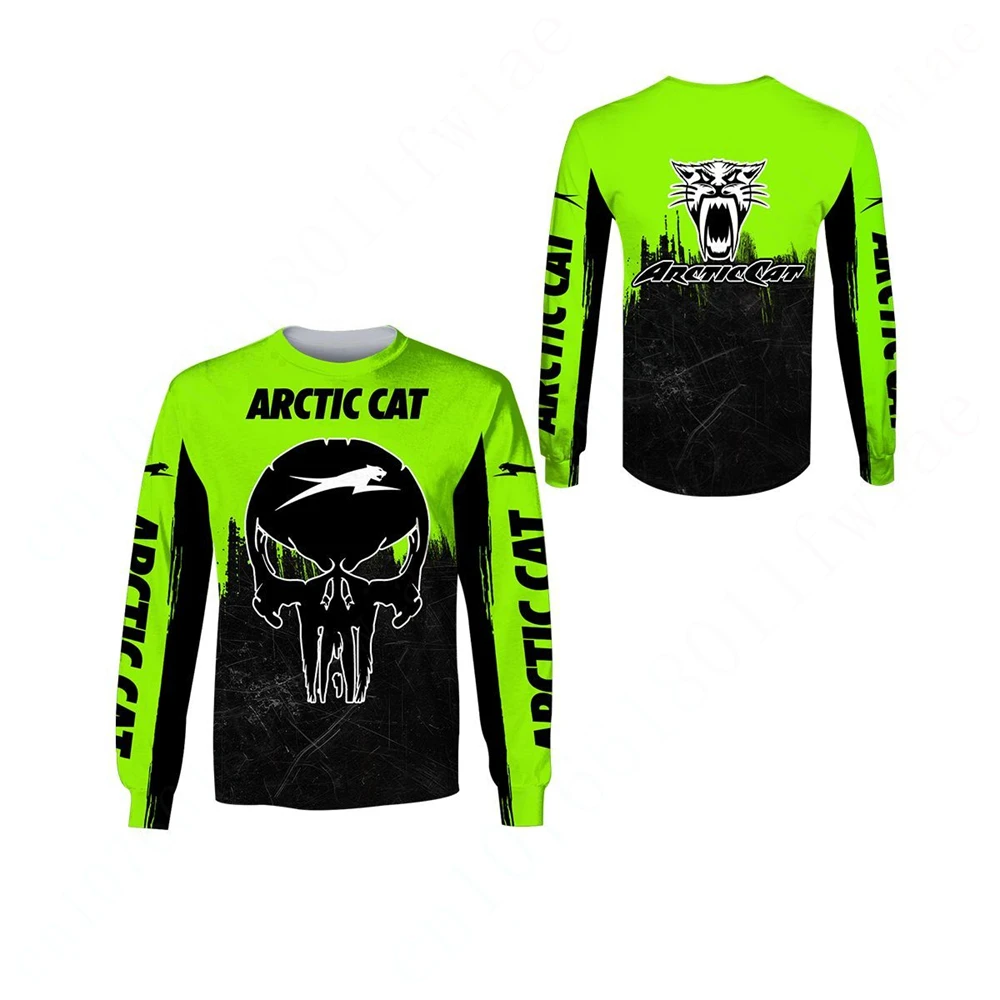 Arctic Cat Harajuku-Camiseta de manga larga con cuello redondo para hombre y mujer, ropa Unisex, informal, Anime, de secado rápido