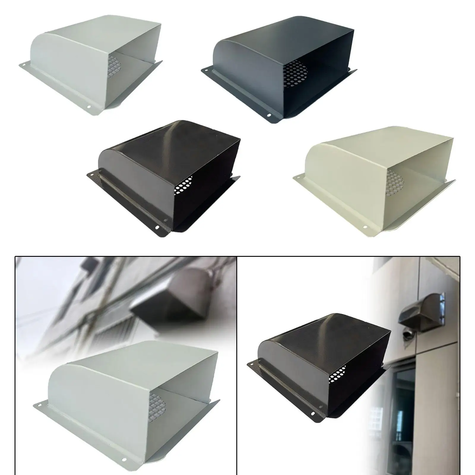 Outside Wall Vent Cover Hood Functional for Garage with 4 Pre Drilled Holes