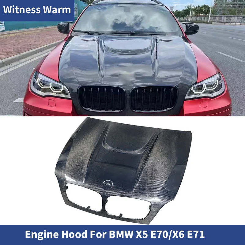 

X5 X6 Carbon Fiber Engine Hood Cover Bonnet Hoods with Car Body Kit for Bmw X5 E70 X6 E71 09-14 Car Styling