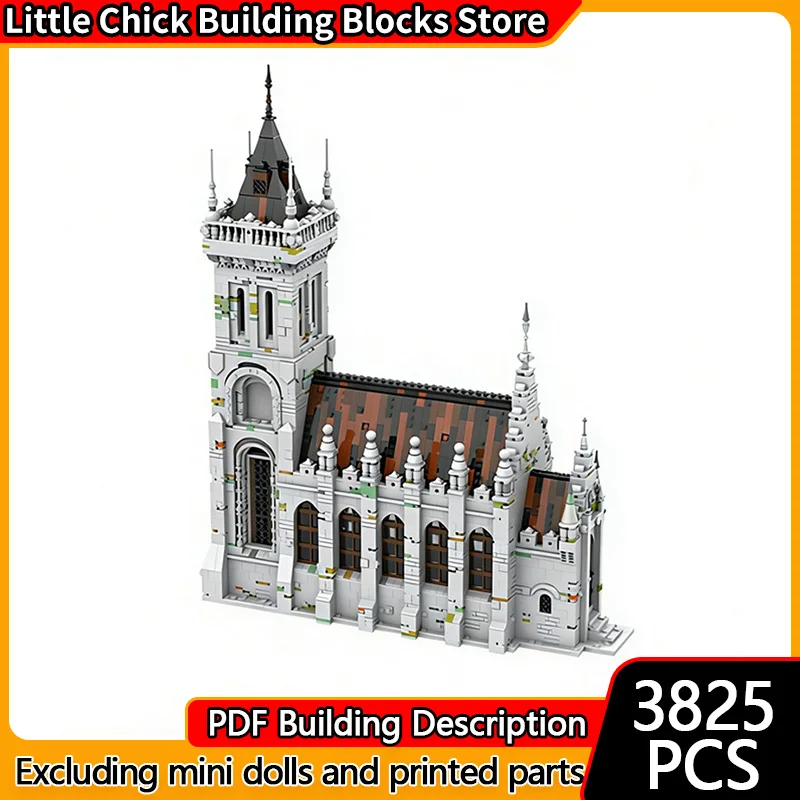 

Medieval Castle Model MOC Building Bricks Medieval Church Modular Technology Gifts Holiday Assemble Children Toys Suit