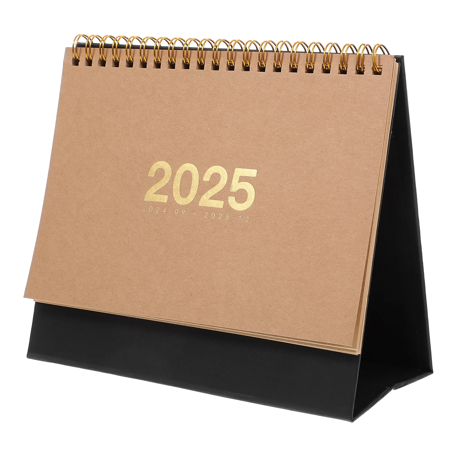 Calendário de mesa 2025 em pé Flip 2025 Calendário de mesa com design enrolado para programação mensal para escritório doméstico e sala de aula