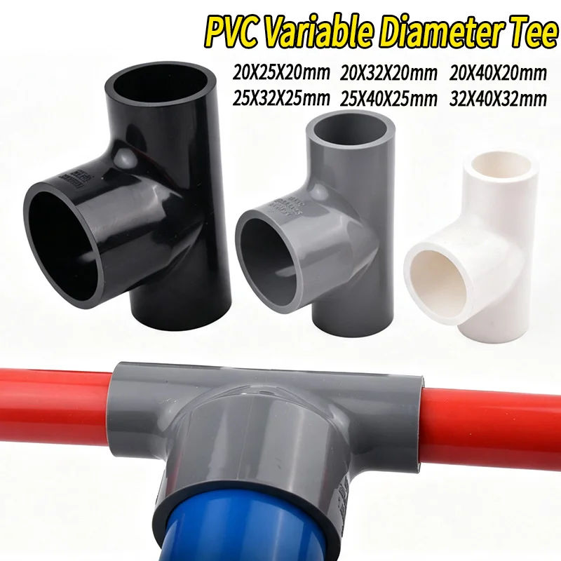 1~3PCS Thickened PVC Reducer Tee Connector Aquarium Fish Tank Diversion Water Supply Accessories Garden Irrigation Joint Adapter