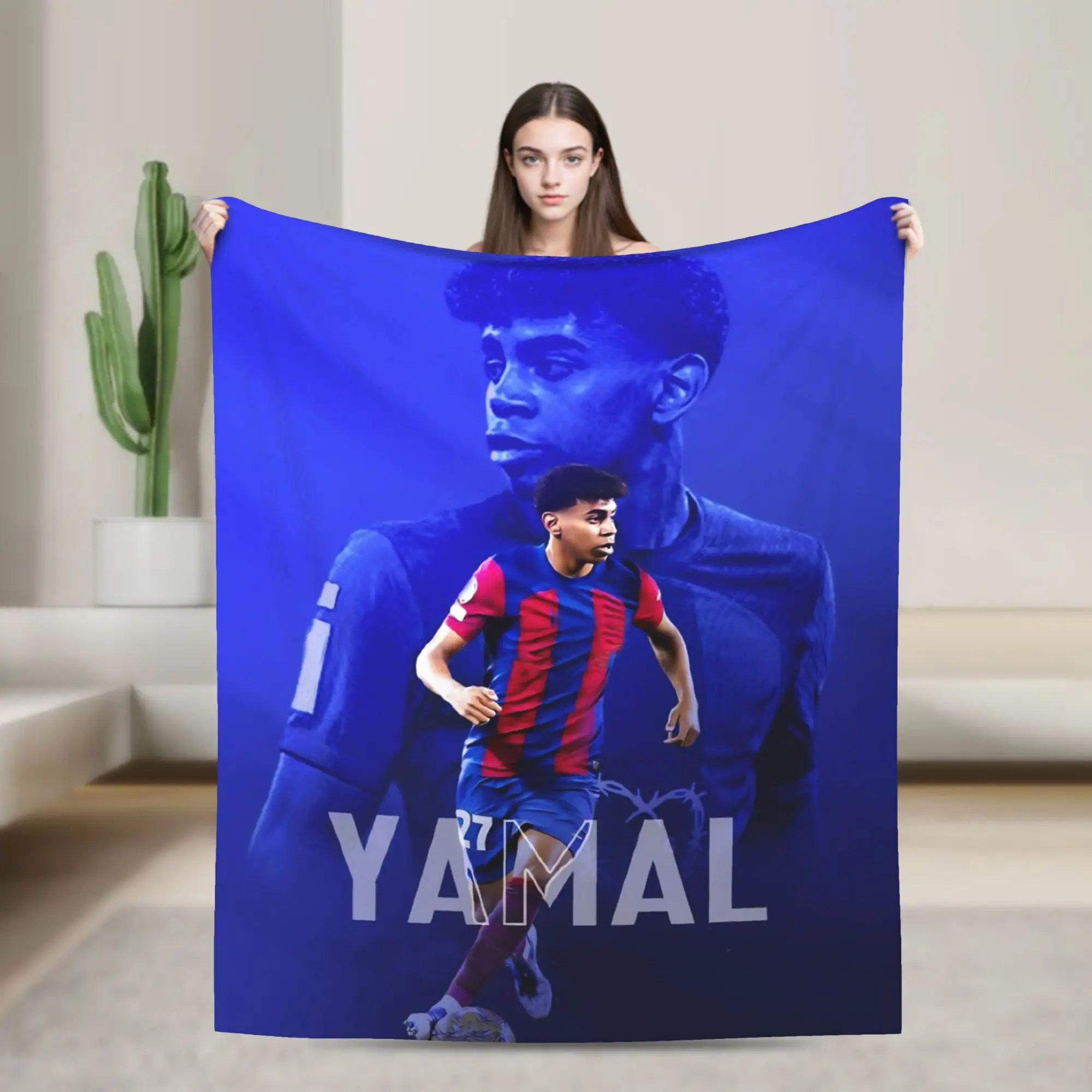 Lamine Y-Yamal Blankets Fleece Spring Autumn Football Soccer Multi-function Super Warm Throw Blankets for Home Bedroom Bedspread