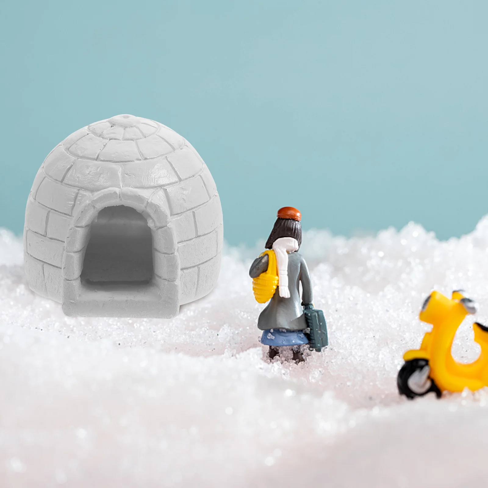 Micro Landscape Ornament Ice House Figurines Decorate Picture Resin Igloos Decorative Model