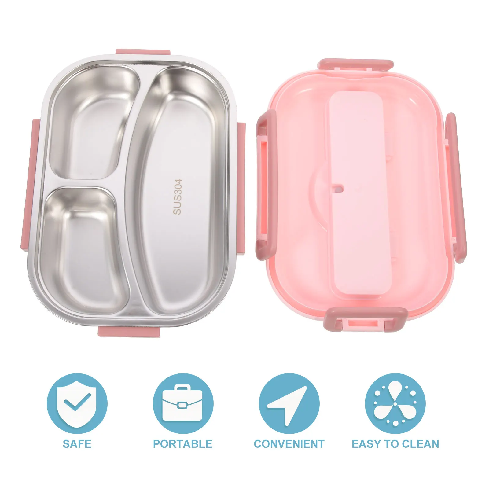 

Insulated Stainless Steel Lunch Box Bento Box Portable Meal Container Compartment Design Leak Proof for Office