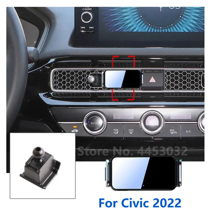 Support de téléphone portable de voiture à serrage automatique, pour Honda Civic 11e 10e 9e Base fixe avec accessoires de support rotatif de 2006 à 2022