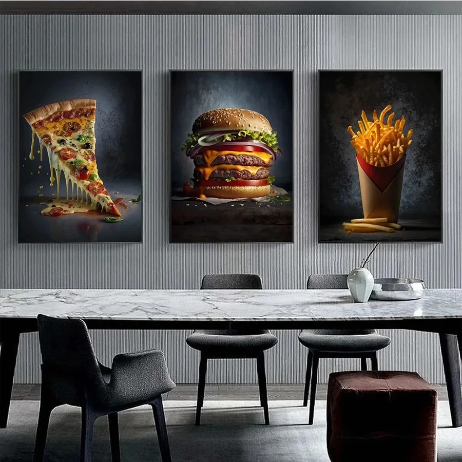 Diamond Painting Delicious Street Food Pizza Hamburger Hot Dog Ice Cream Cross Stitch Kits Picture Kitchen Restaurant Home Decor