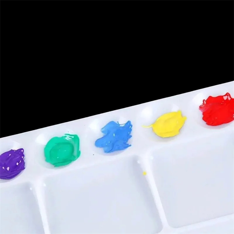 Paleta de pintura al óleo para colorear al agua para niños y adultos, bandeja de dibujo acrílico artístico, paleta de plástico, papelería para estudiantes, 1 unidad