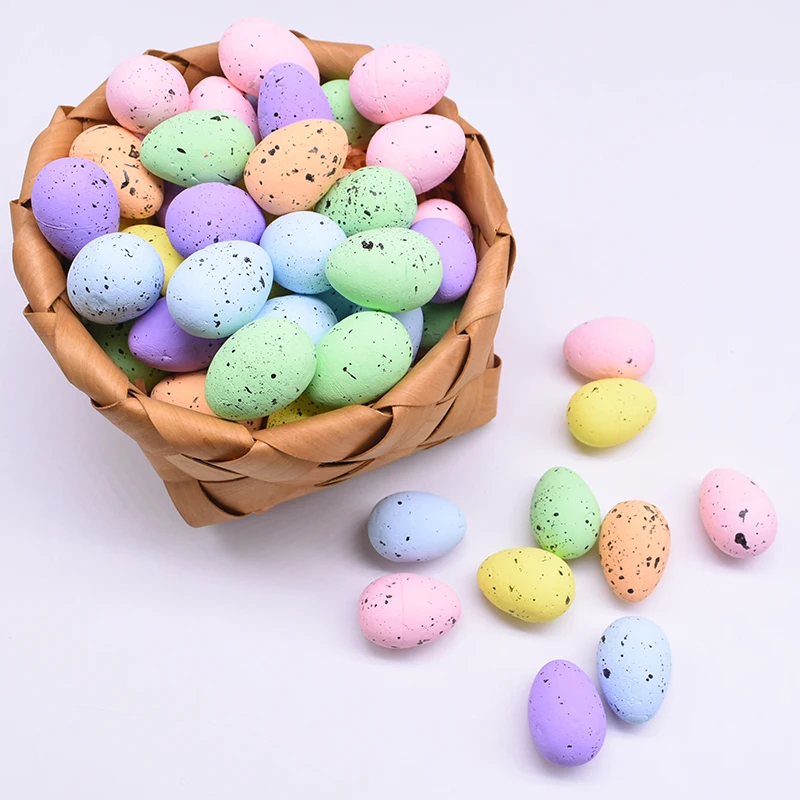 10/20/30Pcs 3x4cm Painted Foam Bird Pigeon Eggs Happy Easter Colorful Egg Decoration Home Festival Ornament Kids Gift Favor