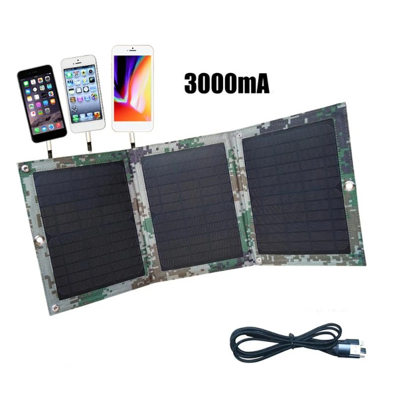 Imagem -03 - Portátil 100w 3000ma Duplo Usb Painel Solar à Prova Impermeável Água ao ar Livre Carregador de Painel Solar Carregador de Bateria de Energia Móvel com Cabo em 1