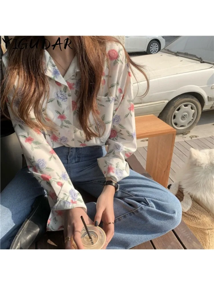 Dames Lente Nieuwe Veelzijdige Mode Woon-Werkverkeer Ruches Zonnebrandcrème Cardigan Knoop Lange Mouw Losse Chiffon Shirt Tops