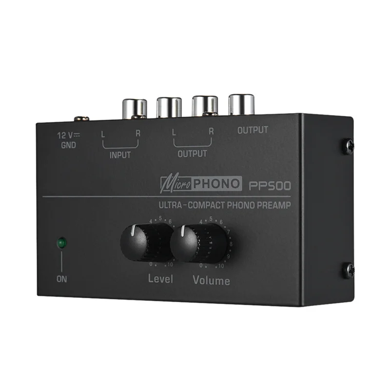 AA84 4X Ultra-Compact Phono Preamp PP500 With Bass Treble Balance Volume Adjustment Pre-Amp Turntable Preamplificador US Plug