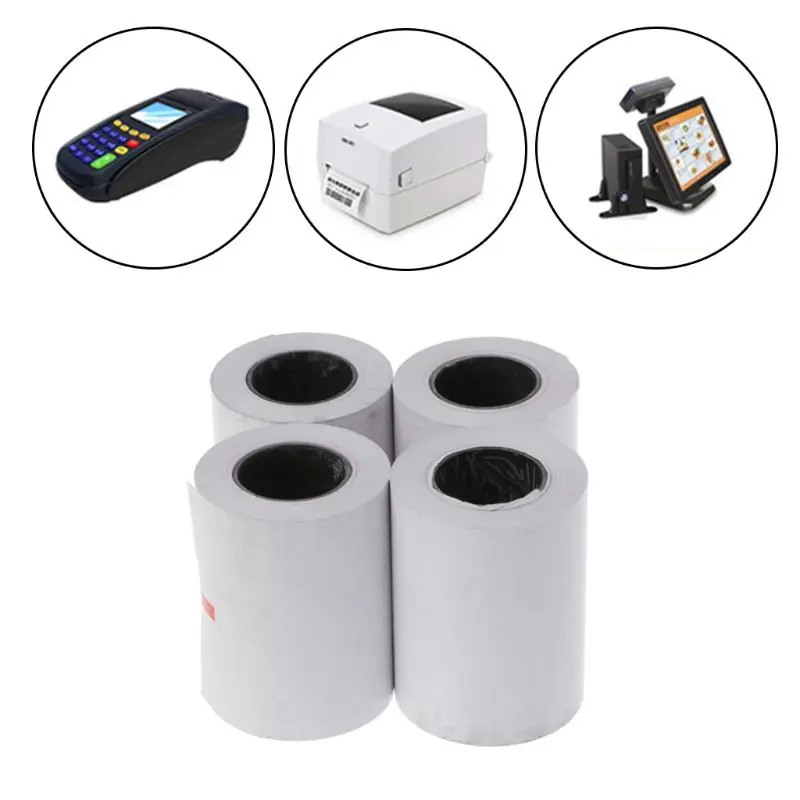 4Pcs กระดาษความร้อน57X50Mm ความร้อนกระดาษ POS เงินสดใบเสร็จรับเงินม้วน Drop Shipping