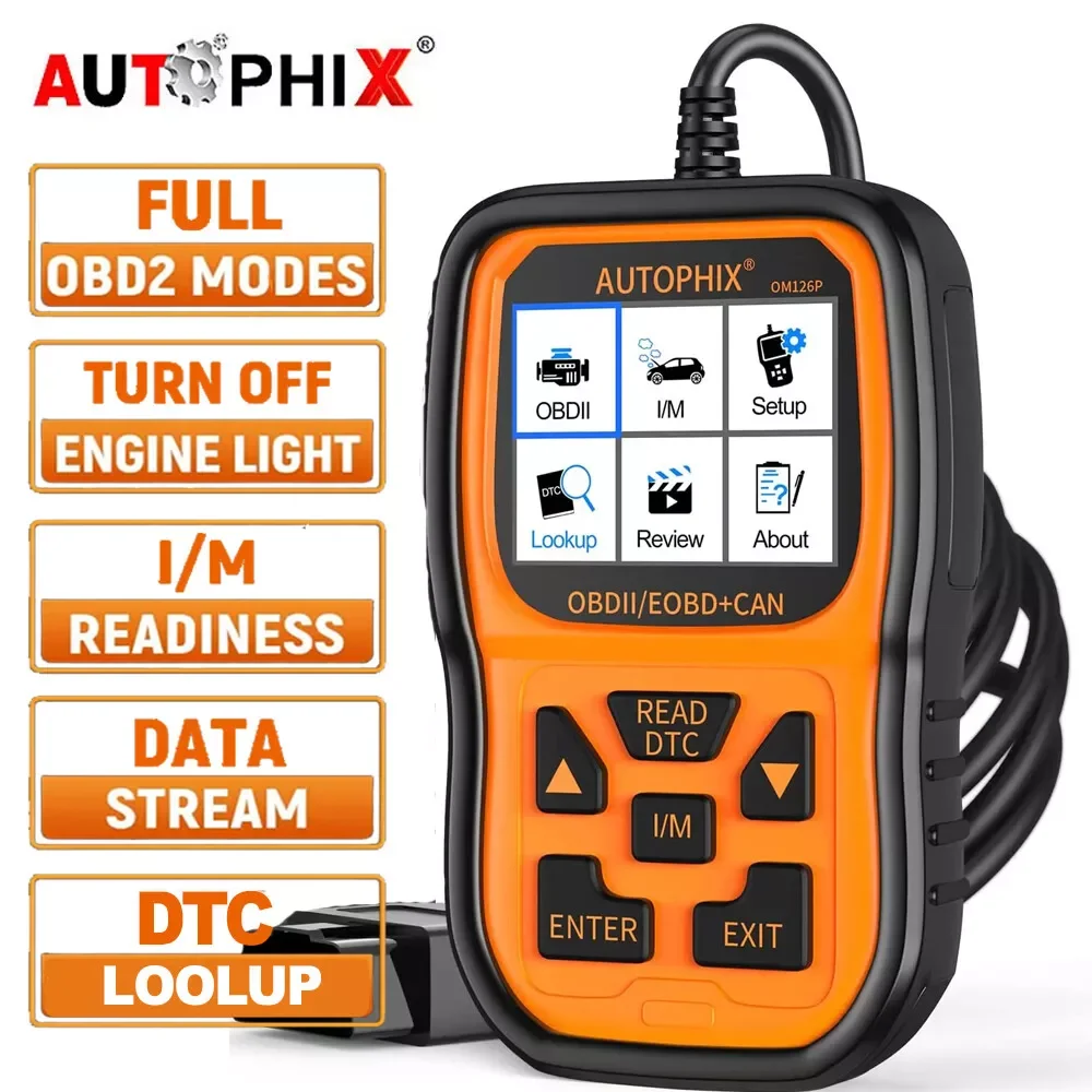 Autophix OM126P Professional Car OBD2 Diagnostic Device Car Scanner Error Reader Check Engine Light for All OBDII Car After