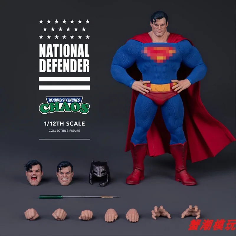 En stock: Figura de acción coleccionable CHAOS Superman NATIONAL DEFENDER Protector del País CHAOS 001 Soldado - Regalo