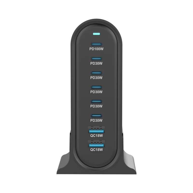 [GaN Tech] 286W 8-Port USB PD Charger 2USB-A+6USB-C PD QC Fast Charging Desktop Charging Station EU Plug US Plug for Phone