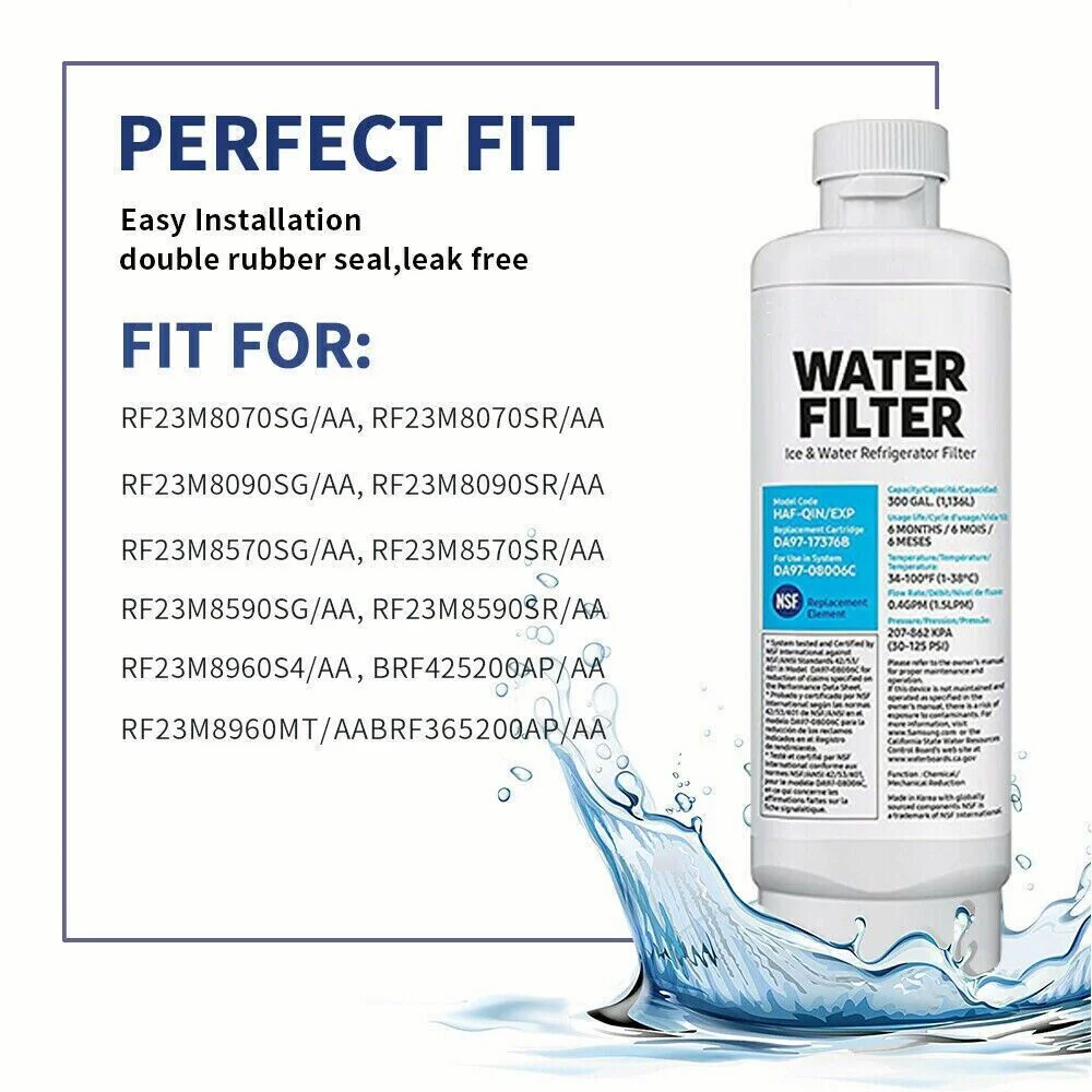 DA97-17376B Refrigerator Water Filter For Samsung HAF-QIN/EXP, HAF-QIN, DA97-08006C, RF28R7351SG, RF23M8070SR,WS645A