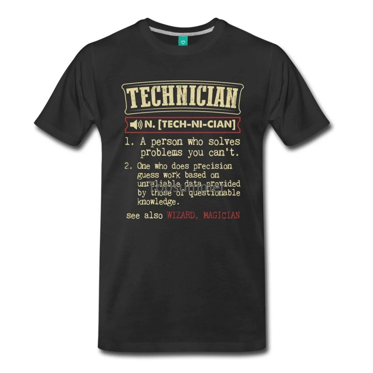 

Technician Funny Dictionary Entry Men'S T-Shirt Classic Cotton Men Round Collar Short Sleeve Print T Shirt Summer Casual