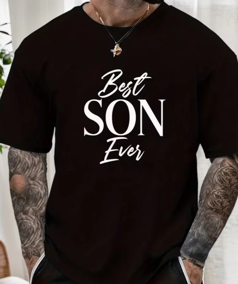 Men'S Best Son Ever T-Shirt - Casual Short Sleeve Round Neck Summer Solid Color Tee Son Ever Print - Ideal Gift for From Parents