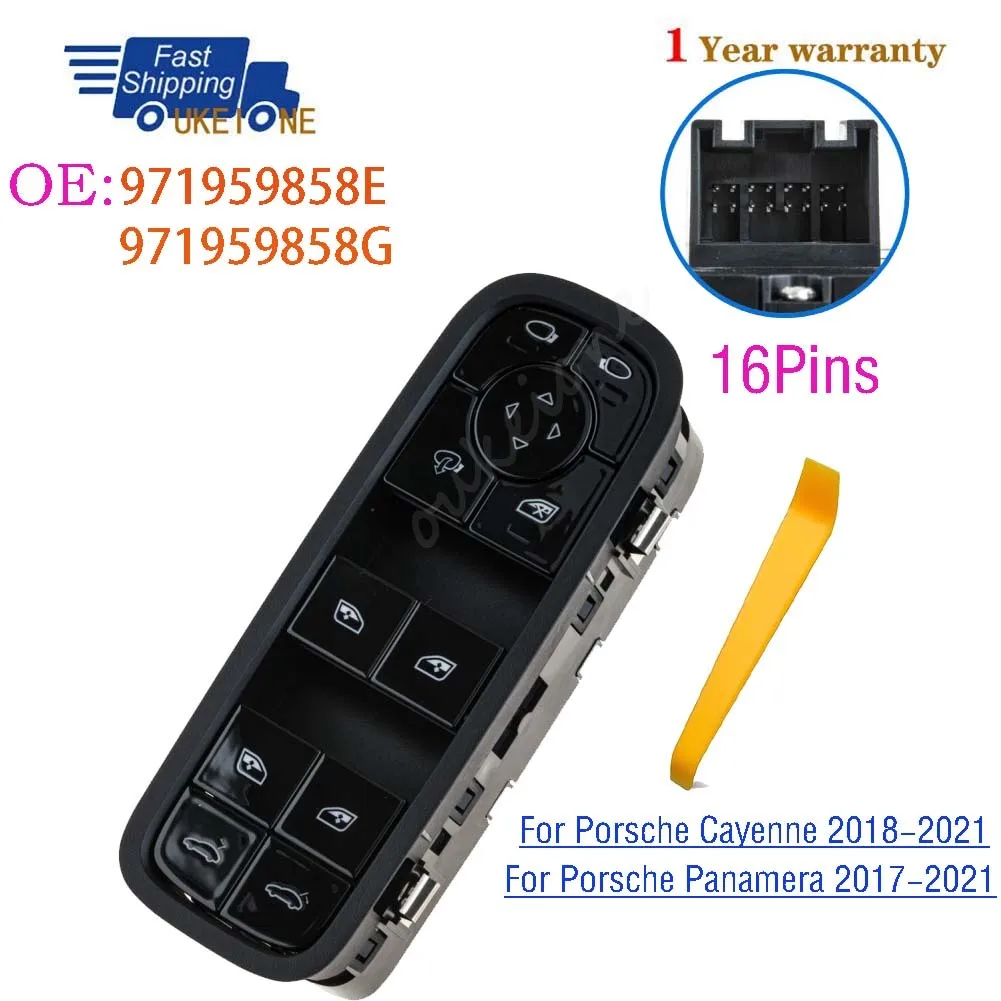971959858E 971959858G para Porsche Cayenne Panamera 2018 2019 2020 2021 interruptor de ventana elevador eléctrico del lado del conductor maestro
