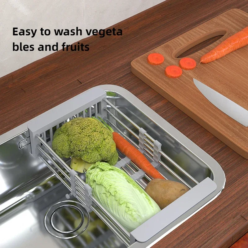 Sink Dish Drying Rack Expandable Dish Rack for Kitchen Sink Metal Dishing Drainer Kitchen Sink Organizer for Vegetable and Fruit