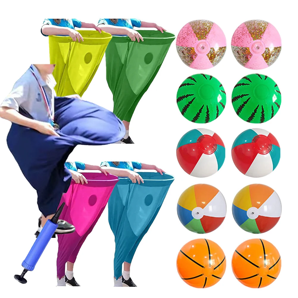 Juego de Jardín Granny Pants con 2 Pelotas Rebotadoras y 1 Bomba de Aire, Juegos Divertidos para Fiestas, Reuniones Familiares