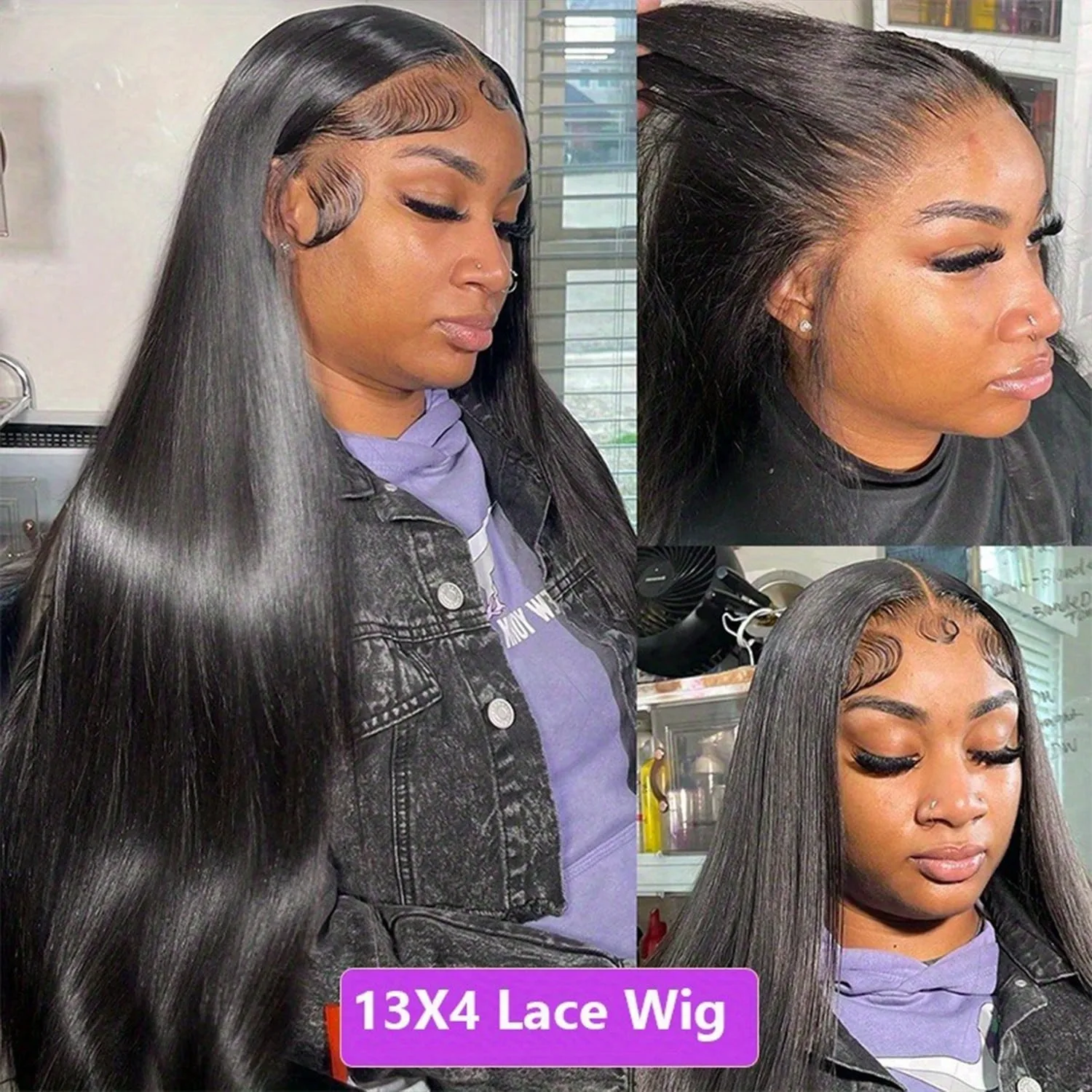 40 بوصة 200% الكثافة 13X4 الدانتيل شعر مستعار أمامي مستقيم الدانتيل الباروكات الأمامية قبل قطعها مع شعر الطفل 13X4 البرازيلي شعر بشري لعذراء