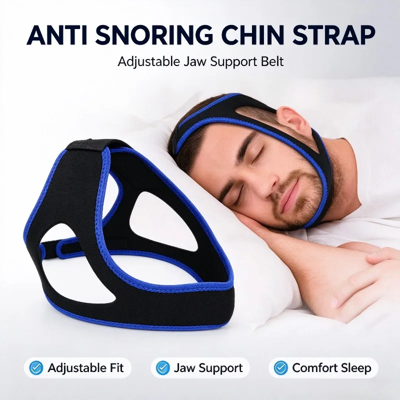 Adjustable Anti Snoring Chin Strap Neutral Chin Support Strap  Sleep Assisted Breathing Snoring Relief Both Men Women