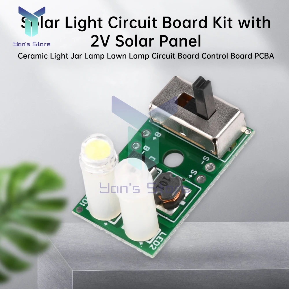 Circuito di controllo della lampada solare con batteria NiMH da 1,2 V con scheda solare da 2 V Controller solare multifunzionale per lampada da prato in ceramica