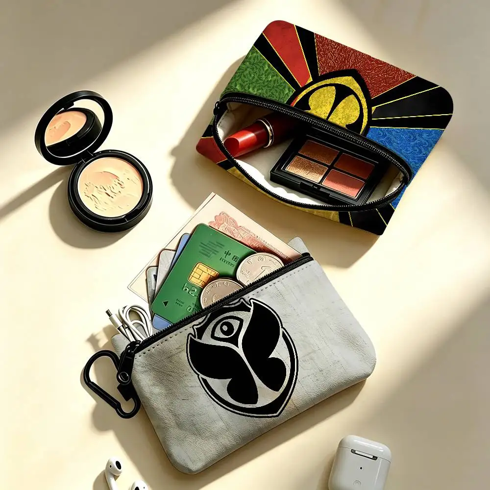 TOMORROWLAND Music Portable Oxford Fabric Mini Wallet Carabiner Design Small Coin Bag For Cards Keys Earphones