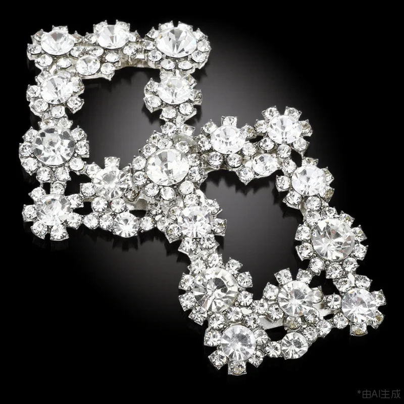 

1Pair Rhinestone Core Water Drill Accessories Elegant DIY Decorative Buckle for Wedding Shoes Scarf Bag Rhinestone Shoe Buckle