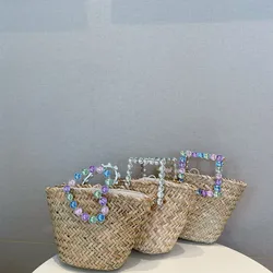 Handmade Diamond Woven Straw Bag Designer Luxury Bag Handbag For Women 2023 High Quality Summer Bali Vacations Beach Bag Purses