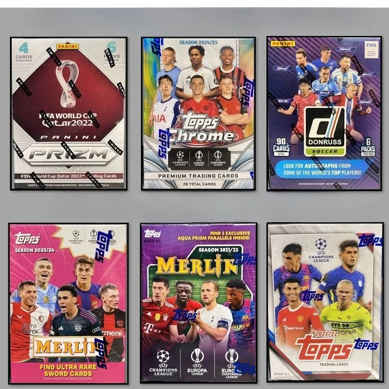 Tarjetas de Fútbol Topps, UEFA Champions League, Premier League, Bundesliga, La Liga, Serie A, Copa Mundial, Caja Sorpresa, Tarjetas Coleccionables de Fútbol