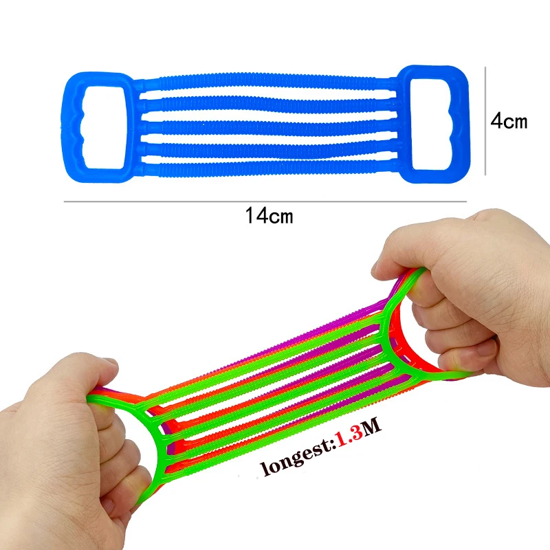 5PCS Stretchy Strings Fidget Toys Training Arm Strength Stress Relief Sensory Toy Anxiety Autistic Stretchy String for Kids