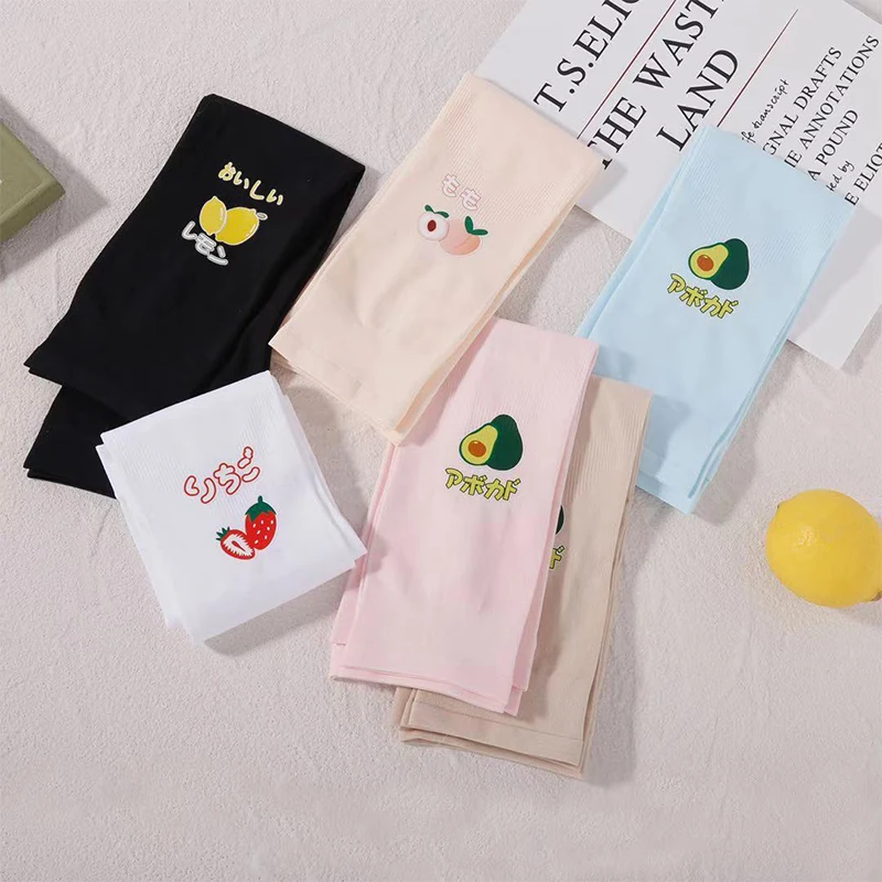

1Pair Fruits Print Cycling Driving Sun UV Protection Arm Sleeves For Women Girls Outdoor Versatile Breathable Ice Silk Sleeve