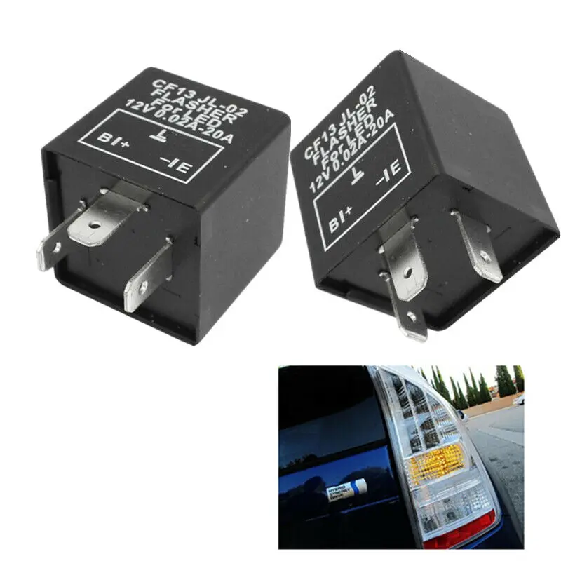 รีเลย์ไฟกระพริบ LED 3ขา JL-02 CF13สำหรับรถยนต์2ชิ้น