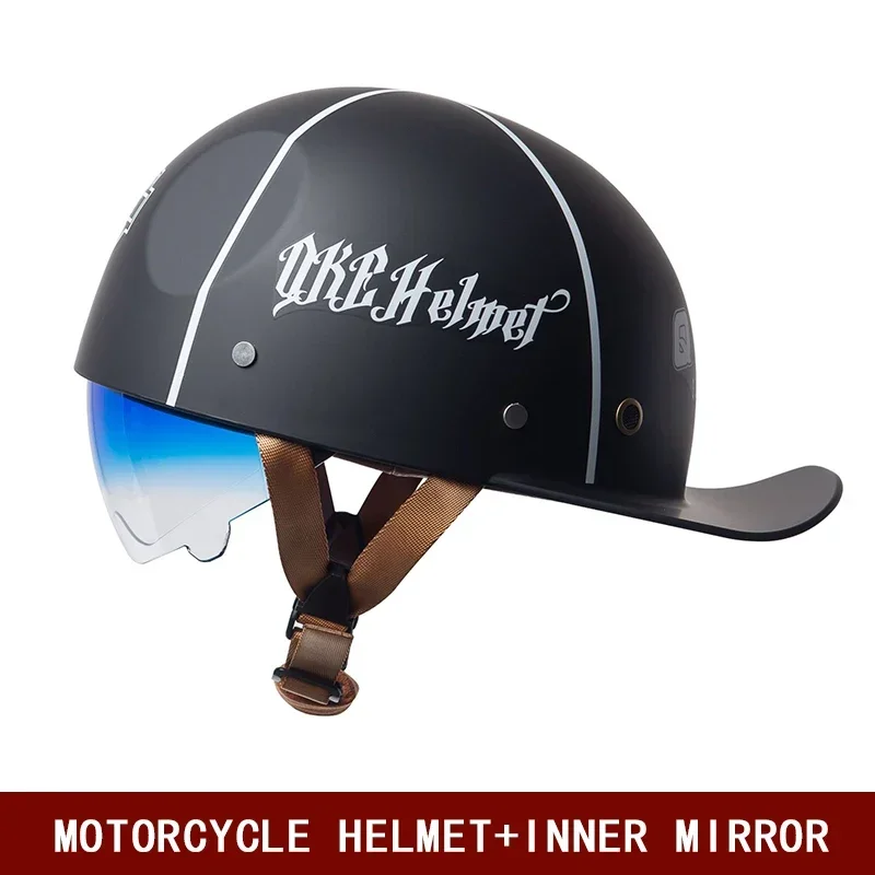 DOT certification personality retro motorcycle helmet male pedal motorcycle half helmet winter electric car baseball cap female