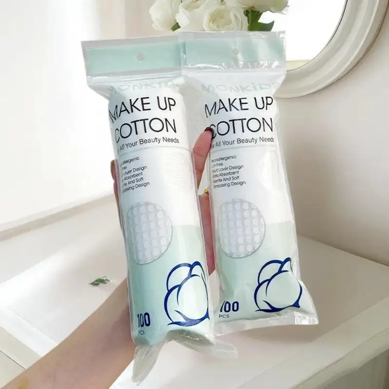 100 Uds. Almohadillas de algodón para limpieza Facial, limpieza de la piel suave, papel absorbente Facial, almohadilla desmaquillante, accesorios de herramientas cosméticas