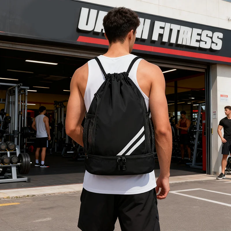 حقيبة ظهر رياضية ذات سعة كبيرة للجري والمشي لمسافات طويلة وكرة السلة وكرة القدم حقيبة سباحة منفصلة جافة ورطبة حقيبة ظهر للتدريب على اللياقة البدنية في صالة الألعاب الرياضية #2