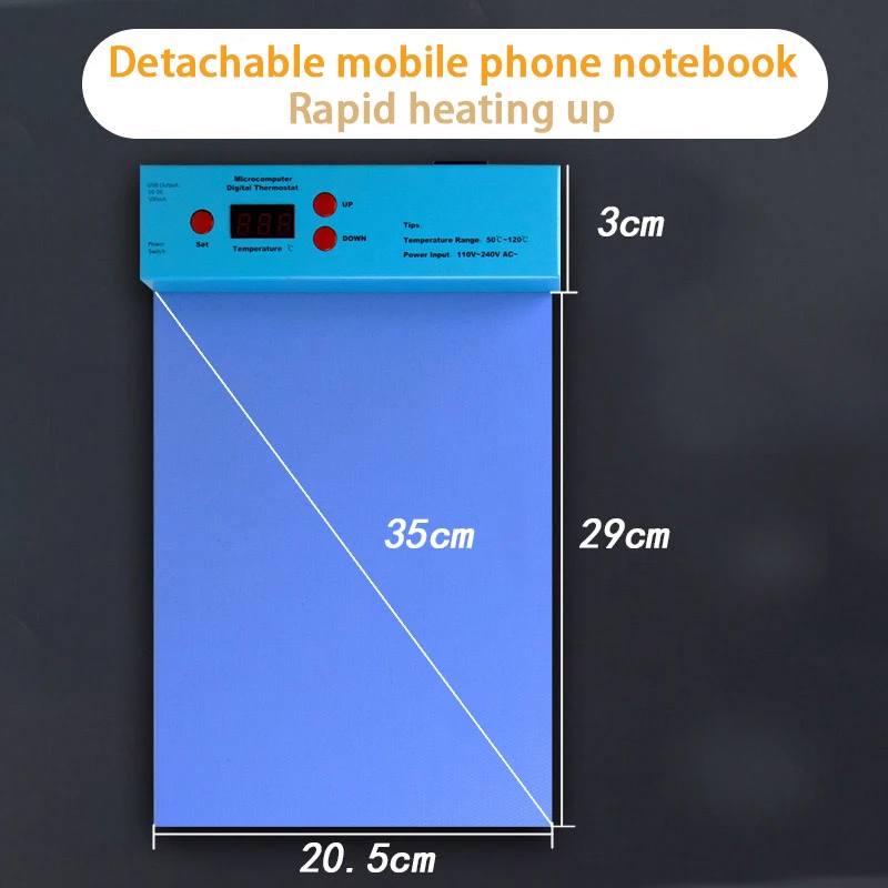 50~120°C LCD Screen Separator Blue Screen Splitter Heating Stage Separator Pad For iPhone iPad 14 inch Tool CPB Heating Pad