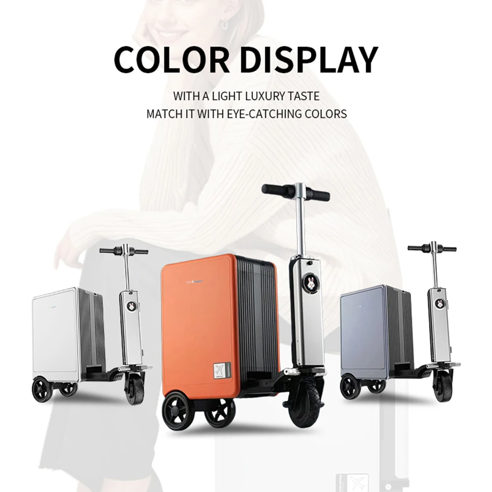 يمكن أن يصل على متن عربة السيارة متعددة الوظائف حقيبة كهربائية ذكية قابلة للركوب يمكن أن يجلس على لوحة الأشخاص مقاس 20 بوصة #3