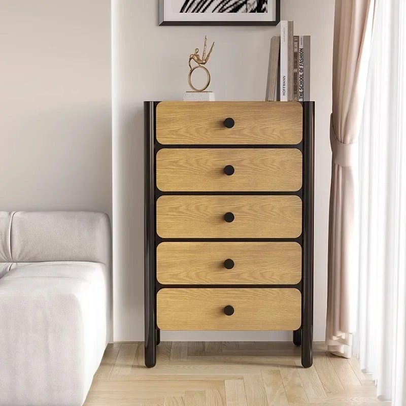 American solid wood small bucket corner cabinet bedroom retro storage small apartment drawer cabinet household chest storage