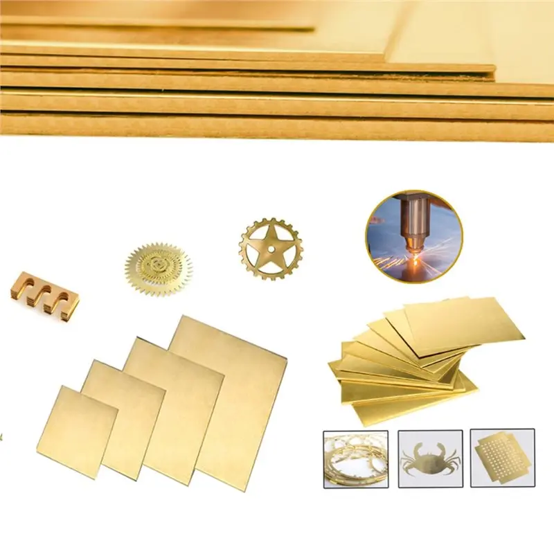 ABUI-100X 100Mm Brass Sheet Thickness 1Mm Brass Plate Brass Thickness Options Model Mould DIY Contruction Brass Pad