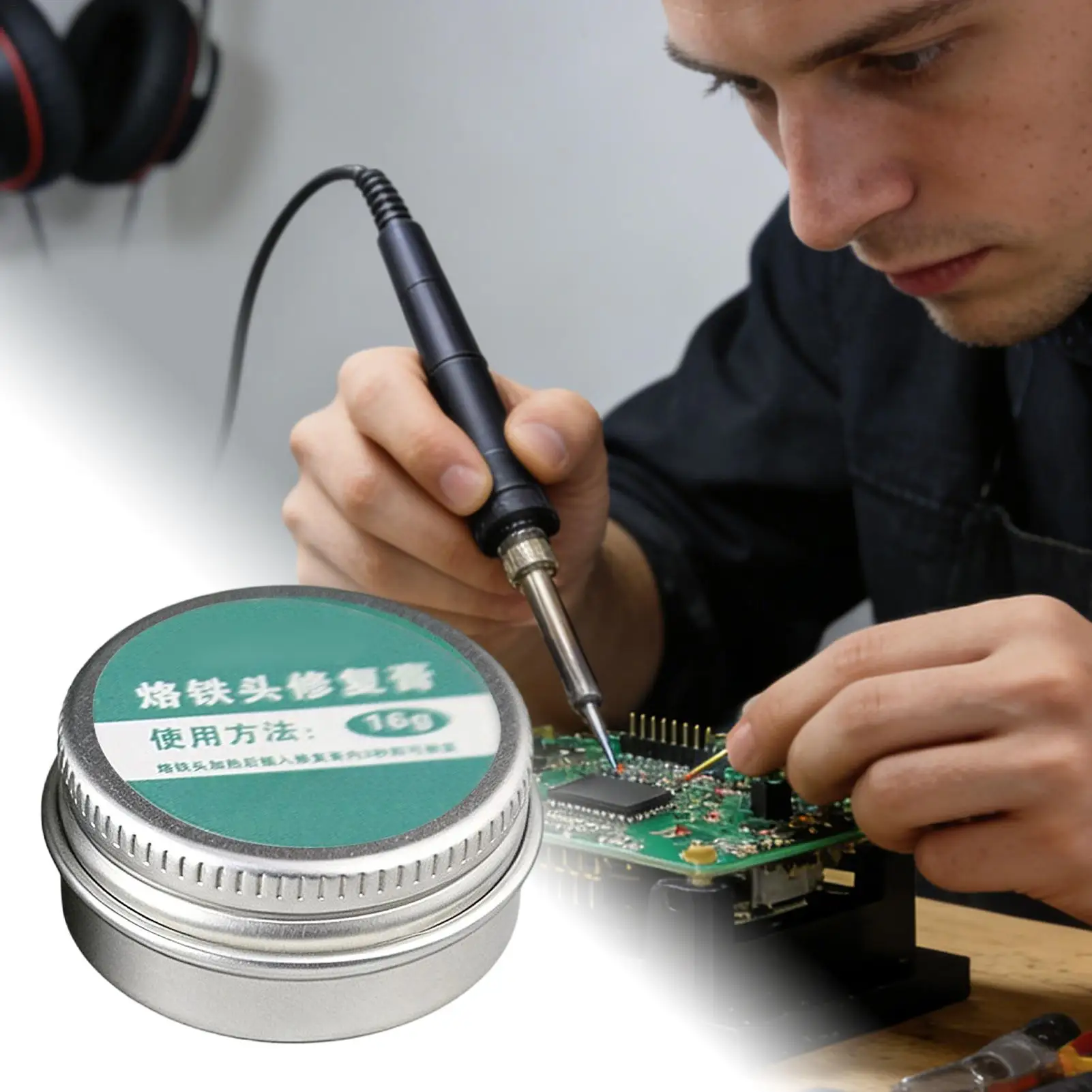 Tip Tinner for Soldering Iron Oxidation Removal Cleaner Solder Cleaner for Electronics Repair Workshop Home Garage Maintenance
