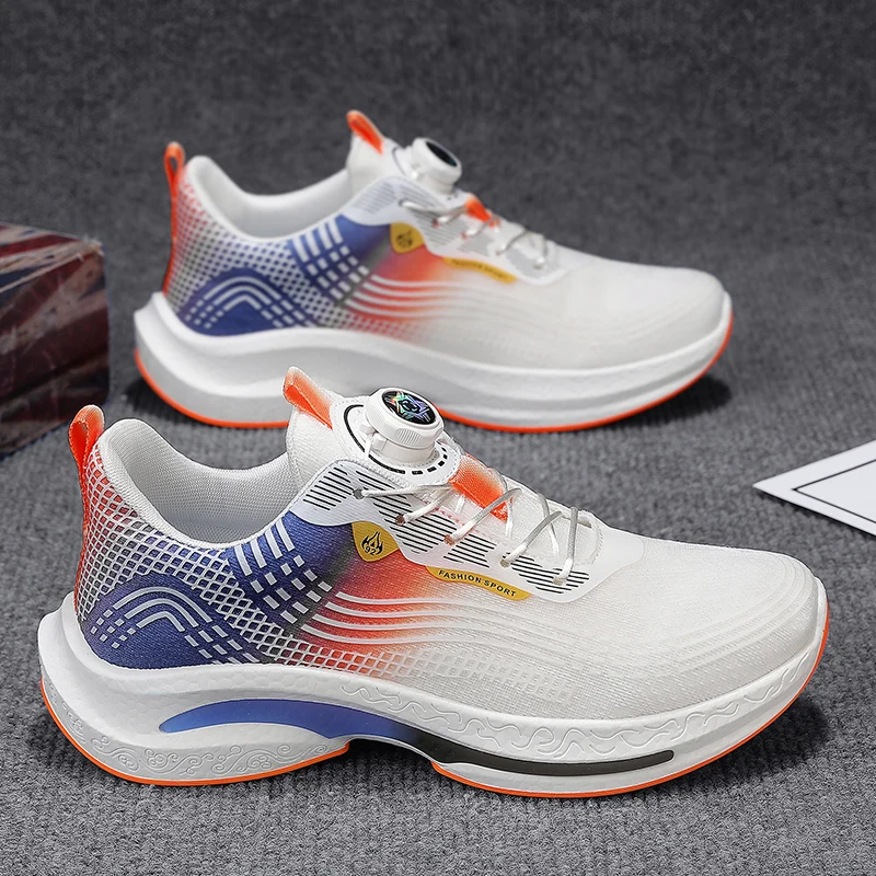 أحذية رجالية صيفية مصنوعة من نسيج شبكي مسامي، أحذية جري كاجوال عصرية ومتعددة الاستخدامات وممتصة للصدمات للمراهقين