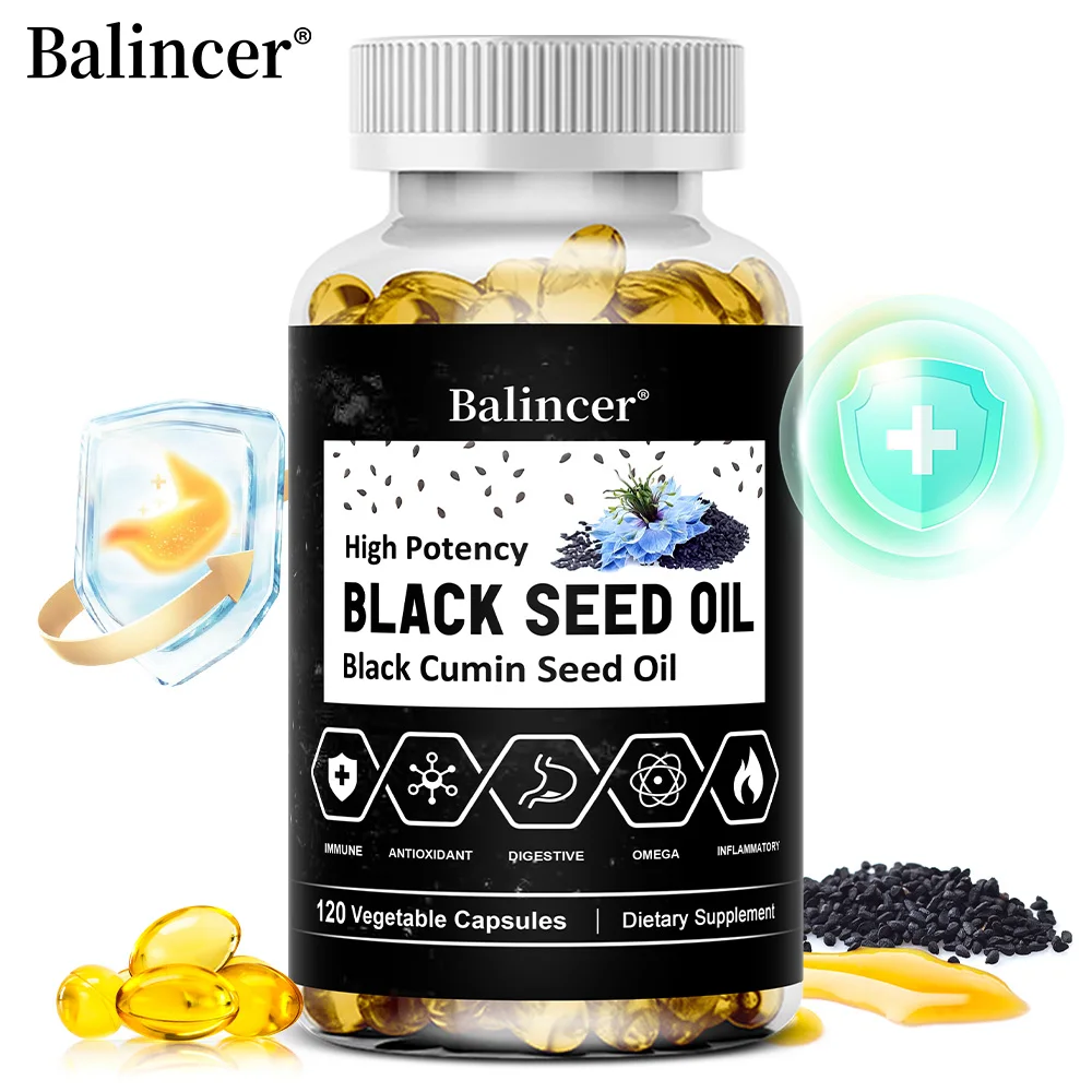 

Black Seed Oil Capsules, Supports Overall Health | Boosts Immune System, Improves Digestion, Antioxidant, Non-GMO, Gluten-Free