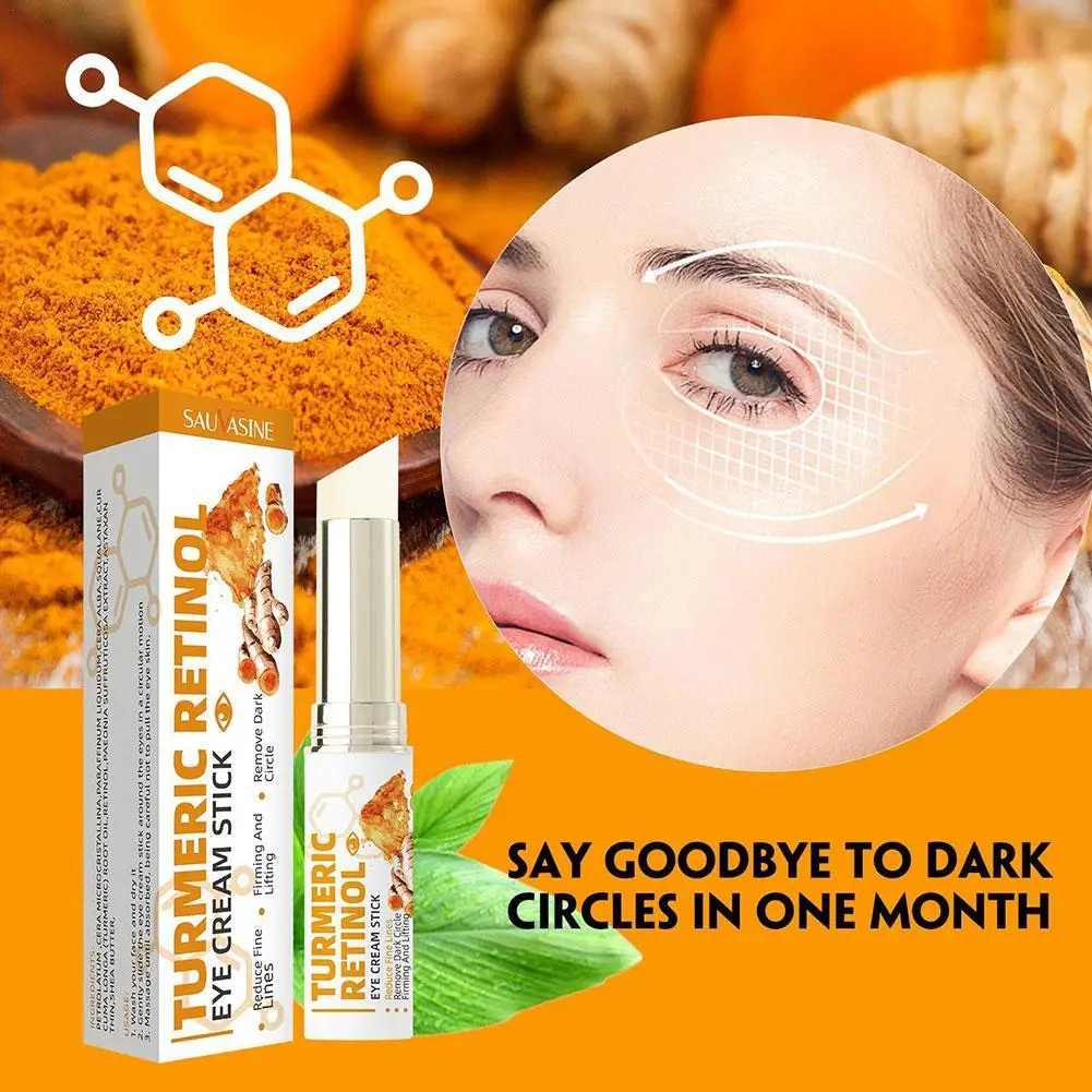 Turmeric Eye Cream Stick Removal Fat Granules Brightening Eyes Anti-puffiness Firming Cream Anti Inflammatory Fade Fine Line