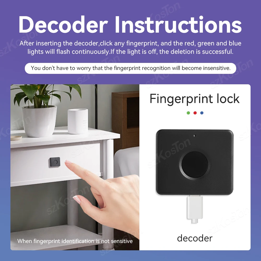 Smart Home Biometric Fingerprint Lock Hidden Drawer Electronic Lock Privacy File Storage Keyless Residential Security Protection