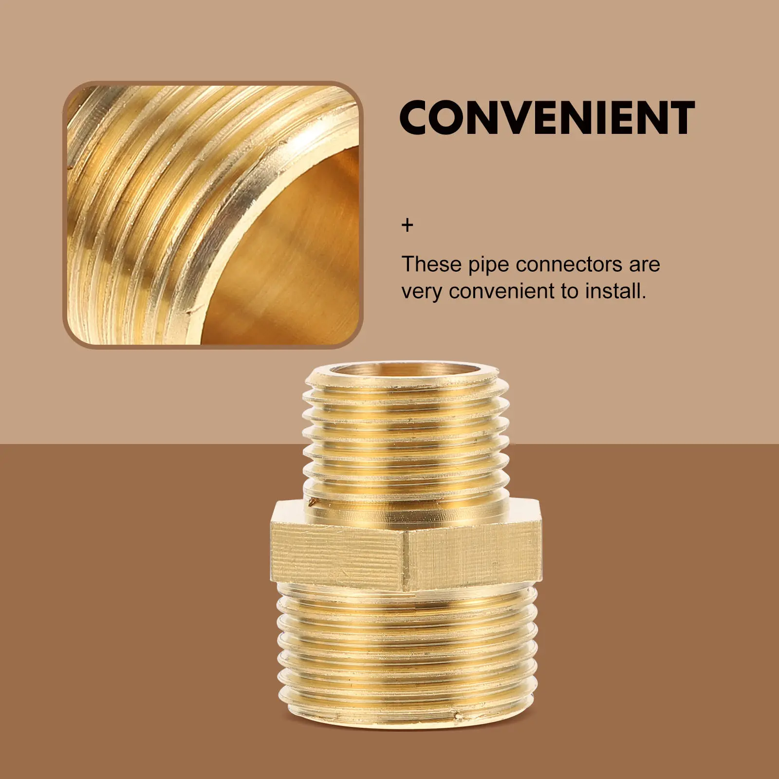 

2 шт. Профессиональные медные прямые соединители, усиленные двухсторонние резьбовые фитинги для труб, для опрыскивателей, водоснабжения и домашней сантехники